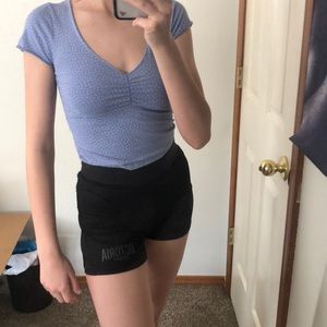 Blue and white floral Brandy Melville top